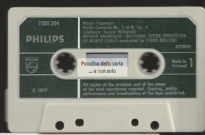 NICOLO' PAGANINI CONCERTO no.1 e no.4 - PHILIPS 7300 204 MUSICASSETTA STEREO 7 - Picture 1 of 2