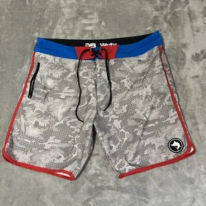 Pelagic The Wedge Boardshort Swim Trrunks Shorts Mens Size 40 Gray, Blue, & Red - Picture 1 of 7