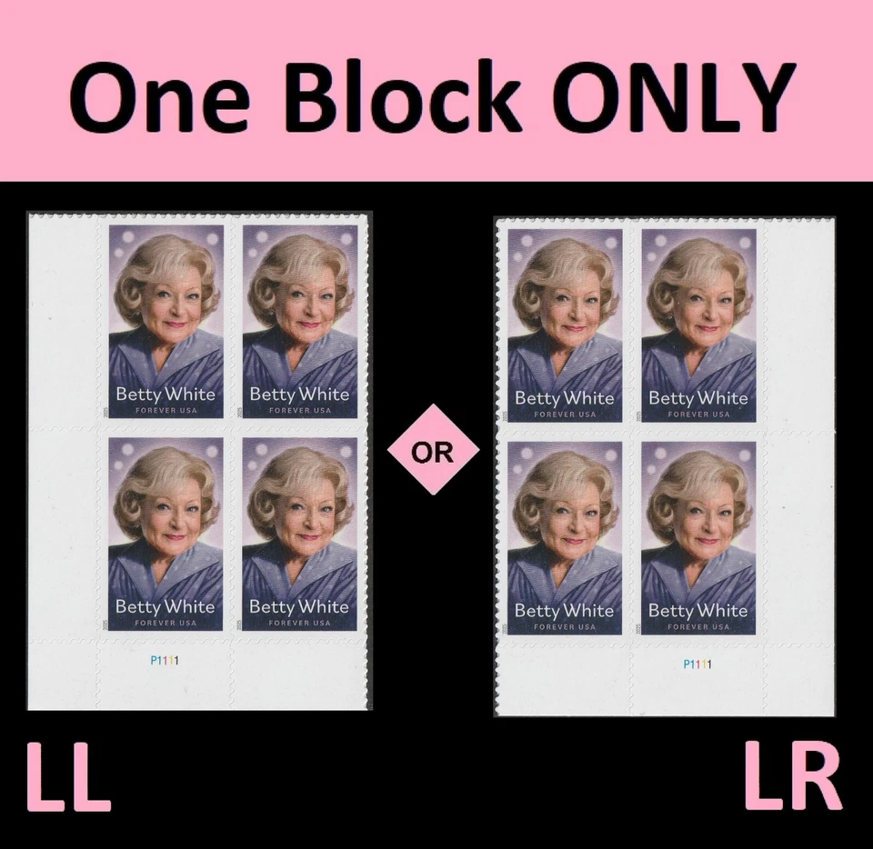 US 5976 Betty White F plate block 4 MNH 2025 - Image 1 of 1