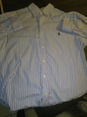 Ralph Lauren Purple/Stripes Mens Button Down 16 32/33  - Image 1 of 3