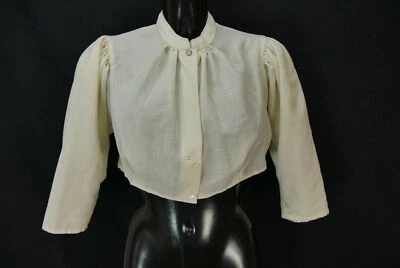 Gr.46 Dirndlbluse creme Bluse für Dirndl Baumwollmischung mit Borte B10553 - Bild 1 von 4