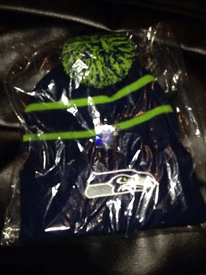 Seattle Seahawks Official Ticket Holder Only Sga subway Blue Green Beanie Hat - Image 1 of 2