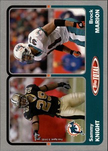 2003 Topps Total Silver Dolphins Football Card #403 Brock Marion/Sammy Knight