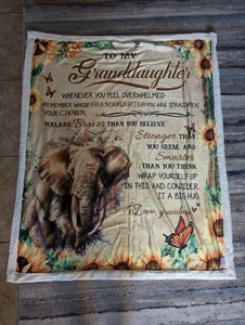 Granddaughter Gifts from Grandma Elephant Sunflower Gifts for Granddaughter Soft - Picture 1 of 8