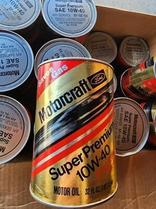 22 Vintage Ford Motorcraft Super Premium Motor Oil Composite Cans - Picture 1 of 3