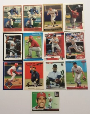 Fernando Vina Autographed Card Authentic Topps Heritage Cardinals Tigers Fleer - Image 1 of 4