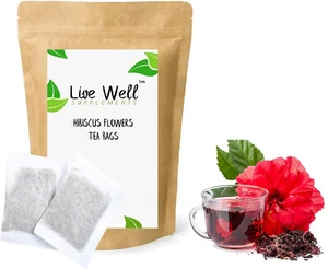 Hibiscus Red Tea Herbal Tea Bags Ice Tea (Unbleached) Premium Quality! FREE P&P - Picture 1 of 4