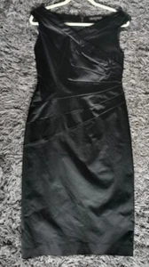 Coast Black Duchess Satin Wiggle/Pencil Dress size 12 - Picture 1 of 21