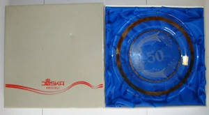 Vintage Joska Kristall Dekoteller Jubiläum Teller 50 Jahre Geburtstag Goldrand - Bild 1 von 8