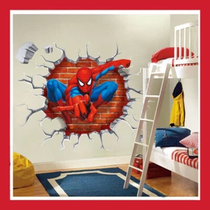 GRAND STICKER GEANT MURAL 50X40 SPIDERMAN DECO POSTER JEU JOUET ENFANT CHAMBRE - Imagen 1 de 3