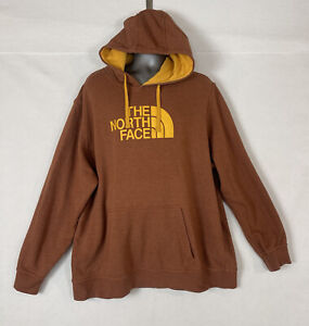 The North Face Mens Size XXXL 3XL Pull Over Hoodie Logo Orange Yellow Sweatshirt