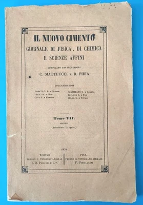 IL NUOVO CIMENTO-GIORNALE DI FISICA, CHIMICA E SCIENZE AFFINI, 1858, autori vari - Immagine 1 di 4