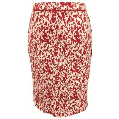 Halogen Women's Size 6 Orange-Red Abstract Print Pencil Skirt Stretch Career - Image 1 of 4