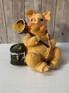 Seltene Schweinebank mit Angelausrüstung. Rarität 4,5" Resin.  KOSTENLOSER VERSAND - Bild 1 von 8