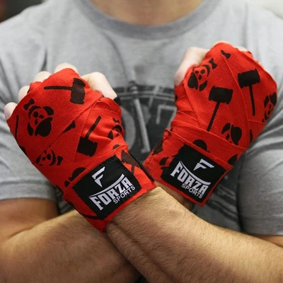 Forza Sports 180" Mexican Style Boxing and MMA Handwraps - Clown Red - Image 1 of 2