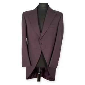 Magee Morning Tailcoat UK 40R Purple Plum Wool Wedding Jacket Masonic Formalwear - Picture 1 of 13