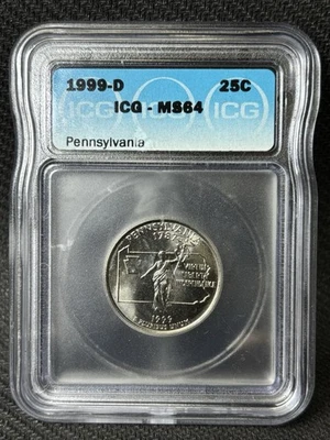 1999 D Pennsylvania State Quarter ICG MS64 - Image 1 of 2