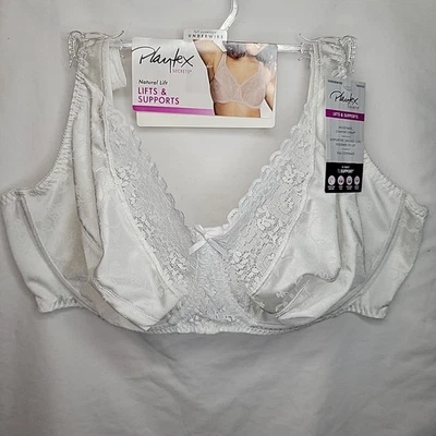 Playtex Secrets 44D Floral Underwire Bra Women White New with Tags US4422 - Image 1 of 4