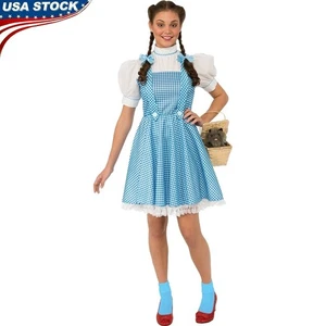 Adult Dorothy Wizard of Oz Costume Retro Dress Halloween Theme Parties New - Picture 1 of 7