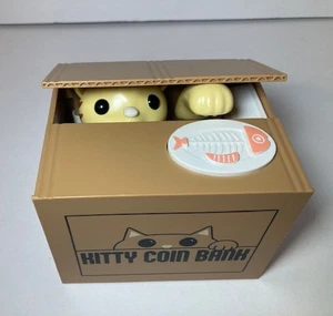 Kitty Coin Bank süße Katze stiehlt Münzen animiertes Sparschwein batteriebetrieben Spielzeug - Bild 1 von 6