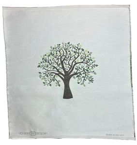 Square by Design 25" x 25" Tree Embroidered Woven Fabric Panel Craft New USA - Picture 1 of 6