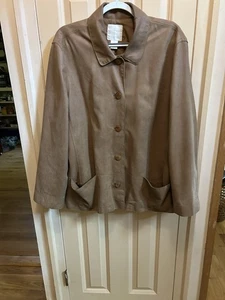 Leder Wildleder braun Jacke Damen J.Jill, 2X 1X Knopfleiste gefüttert - Bild 1 von 12