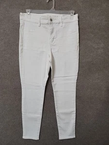 American Eagle Hi Rise Jegging Jeans Women 14 Short White Next Level Stretch NEW - Picture 1 of 12