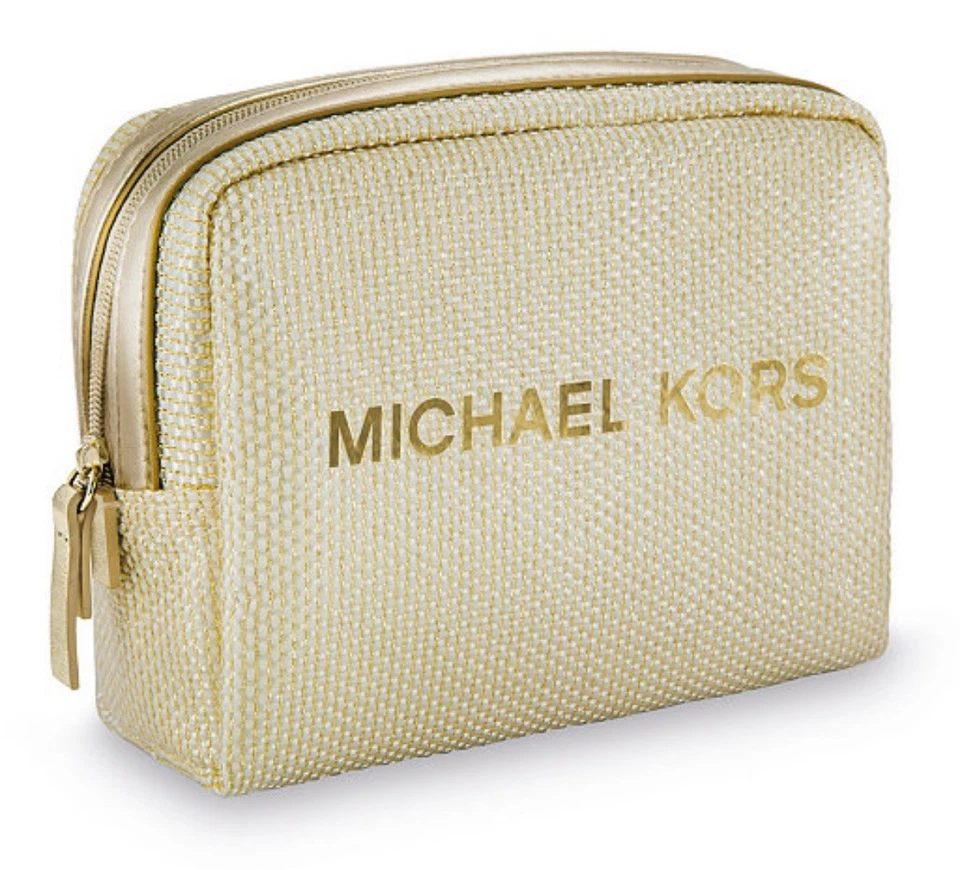 Bolso de cosméticos Michael Kors dorado para mujer Foto 1 de 1