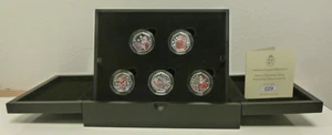Weihnachtsmann .925 Silber PP farbig 5 Münzen 50p Set Jersey 2023 verpackt - Bild 1 von 12