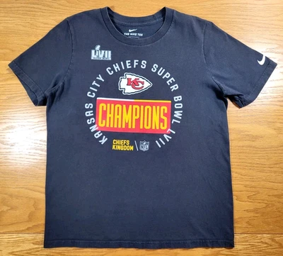 Camiseta Kansas City Chiefs Juvenil Grande (14/16) Gris Niños Nike Super Bowl Champs Foto 1 de 4