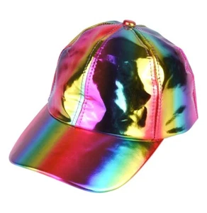 Adult Rainbow Pride Shiny Cap LGBTQ Gay Pride Fancy Dress Party Costume Hat - Picture 1 of 3