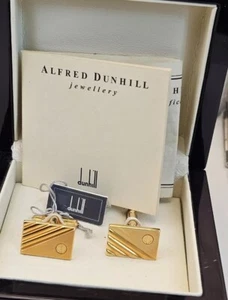Alfred Dunhill Cufflinks Gold Plated Box & Papers - Picture 1 of 14