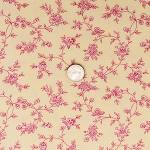 Braemore - Dori | Yellow Jacobean Flower & Vine Toile Cotton Twill Fabric | BTY - Picture 1 of 4