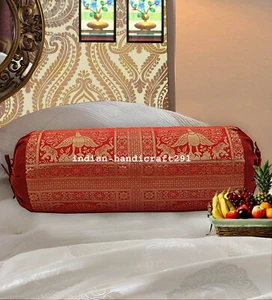 Ethnic Bolster Cover Mandala Pillow Indien Cushion Cover Cylinder Masand Bolster - Picture 1 of 2