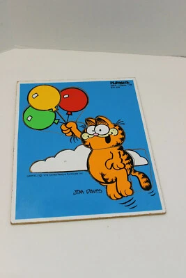 Rompecabezas Garfield con globos Bye Jon de Playskool 1978 madera vintage Foto 1 de 4