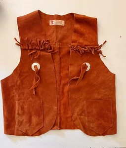 Berman Buckskin Leather Western Cowboy Vest Concho - Imagen 1 de 6