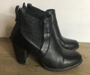 UGG Womens Size 4 Black Heeled Ankle Boots - Picture 1 of 8