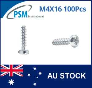 PLASTIC THREADING SCREW M4X16 PAN POZI STAINLESS STEEL WN1412KB40X16SS X100 - Picture 1 of 5