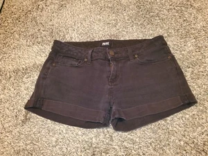 Paige Jimmy Jimmy Cutoff Jean Shorts Vintage Black 26 - Picture 1 of 4