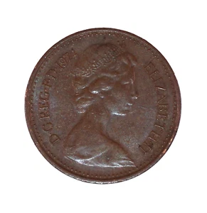 1974 GREAT BRITAIN HALF NEW PENNY - ELIZABETH II - HIGH END CIRCULATED - KM935 - Picture 1 of 2