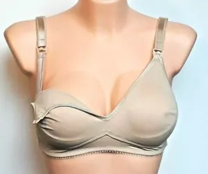 Nursing Bra Non-Wired Non-Padded Drop Cup Nude Baby breastfeeding Maternity Bra - Picture 1 of 7