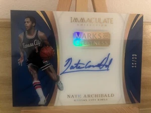 NATE ARCHIBALD NBA 2015-16 IMMACULATE MARKS GREATNESS AUTO (KINGS,BUCKS,CELTICS) - Picture 1 of 2