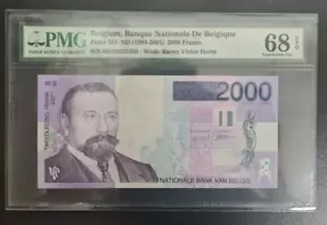 BILLETE MONEDA PMG 68 1994-2001 Bélgica 2000 Francos P151 - Imagen 1 de 1