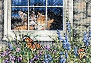 Cross Stitch Kit ~ Dimensions Gold Collection Feline Love Kittens / Cats #65051 - Picture 1 of 4