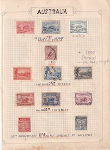 AUSTRALIA... Colección de 12 sellos incluye 3 juegos 1932-35 usados (5/- falsos) - Imagen 1 de 1