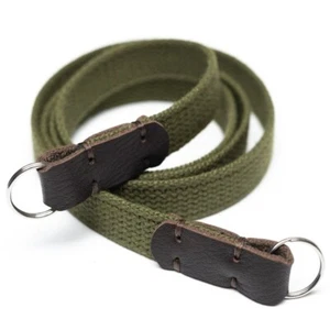 Classic Slim Army Green Safari Canvas Strap Dark Brown For Canon Nikon Olympus - Picture 1 of 1