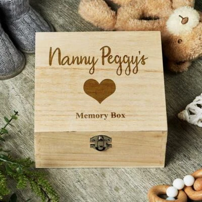 UKGIFTSTOREONLINE Personalised Keepsake Memory Box Engraved With Heart Pattern SHB-125
