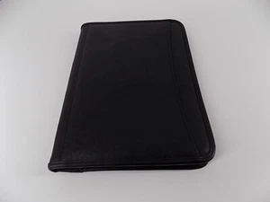 LEEDS Black faux-leather full-zip-around Planner Organizer 13.5”x10” EUC - Picture 1 of 5