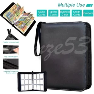 900 Card Pocket Binder with Zipper 9 Pocket Trading Cards Album Folder Black US - Picture 1 of 12