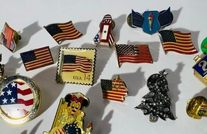 Lote Varios Pines De Colección Banderas Patrióticos Ángeles Minnie Mouse Clips de Corbata (33) - Imagen 1 de 1
